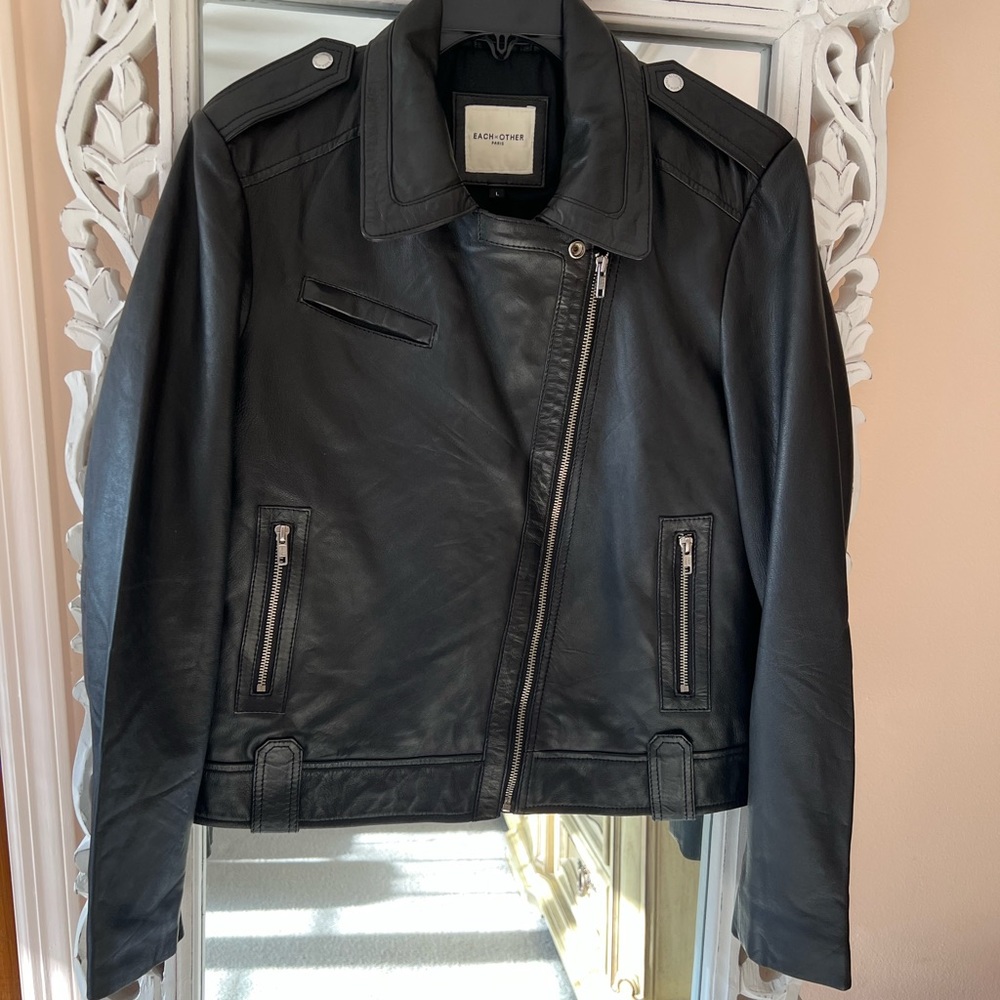 NWOT Each And Other Real Leather Moto Jacket - Picture 3 of 8